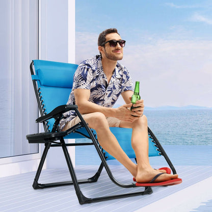 Oversize Lounge Chair with Cup Holder of Heavy Duty for outdoor-Beige
