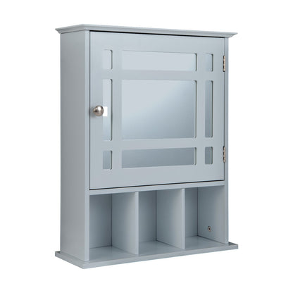 Wall Mounted and Mirrored Bathroom Cabinet-Brown