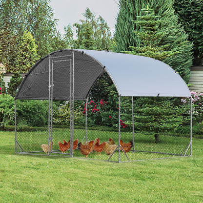 6.2 Feet/12.5 Feet/19 Feet Large Metal Chicken Coop Outdoor Galvanized Dome Cage with Cover-L
