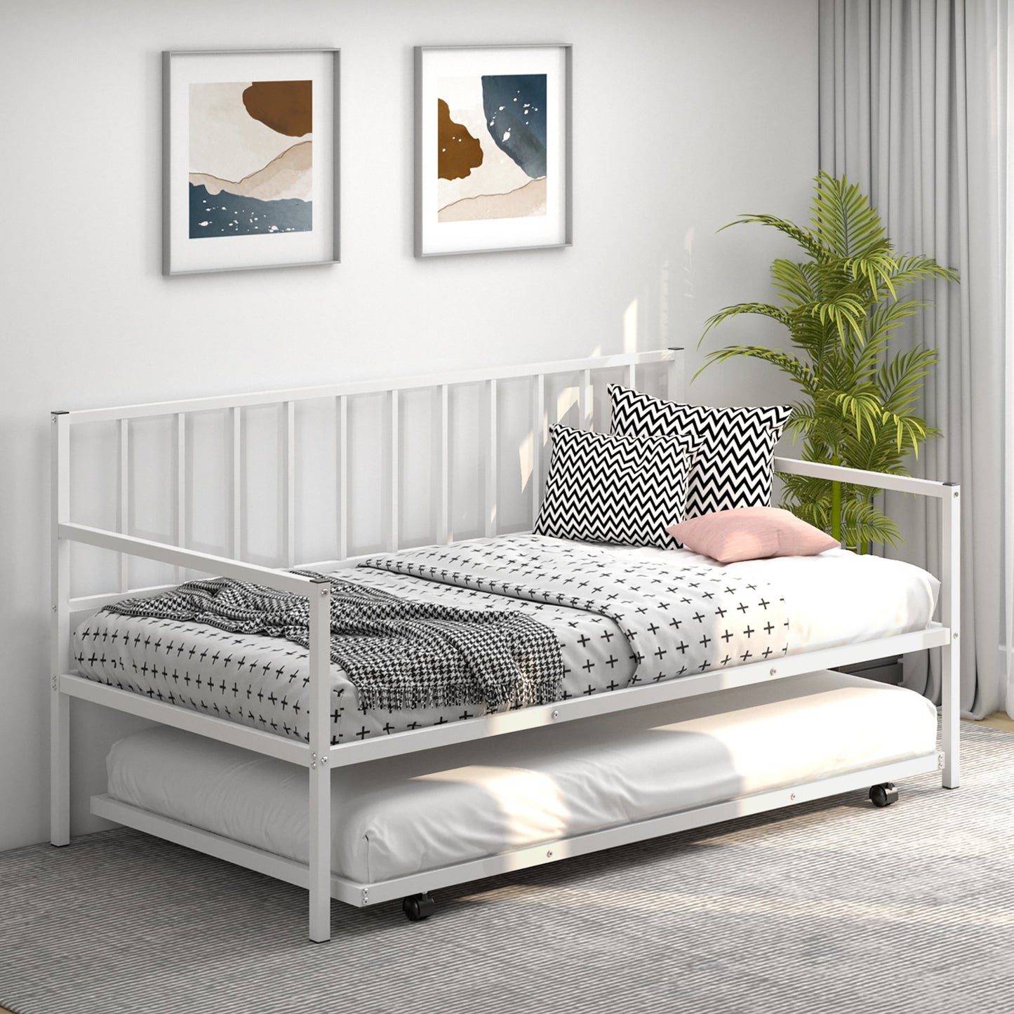 Twin Size Daybed and Trundle Frame Set Trundle Bedframe