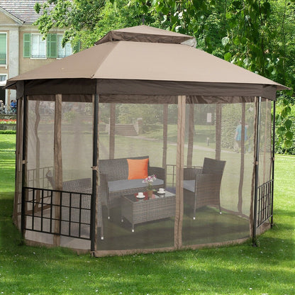 10’x 12’ Octagonal Patio Gazebo-Beige