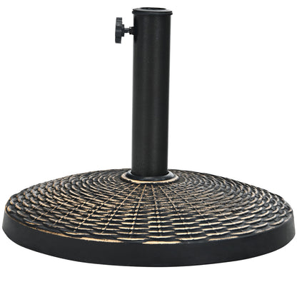 22 lbs Patio Resin Outdoor Umbrella Base with Wicker Style for Outdoor Use-Black