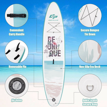 11 ft Inflatable Stand Up Paddle Board Surfboard with Aluminum Paddle Pump-11 ft
