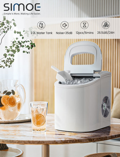 Mini Portable Compact Electric Ice Maker Machine-Black