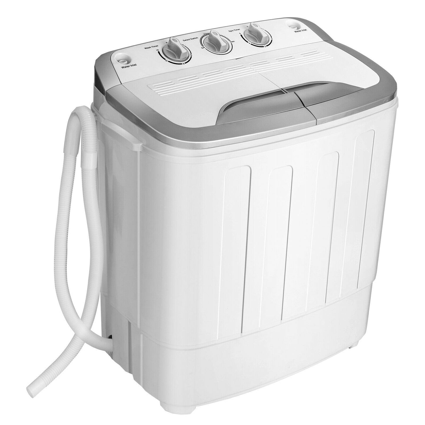 8 Lbs Compact Mini Twin Tub Washing Spiner Machine for Home and Apartment