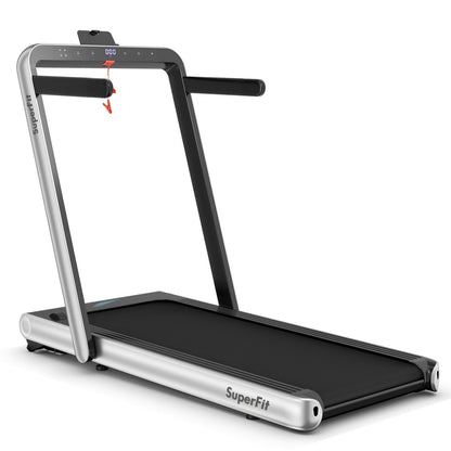 4.75HP 2 In 1 Folding Treadmill with Remote APP Control-Black