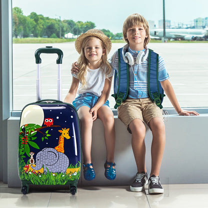 2 Pieces ABS Kids Suitcase Backpack Luggage Set