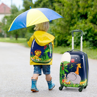 2 Pieces ABS Kids Suitcase Backpack Luggage Set