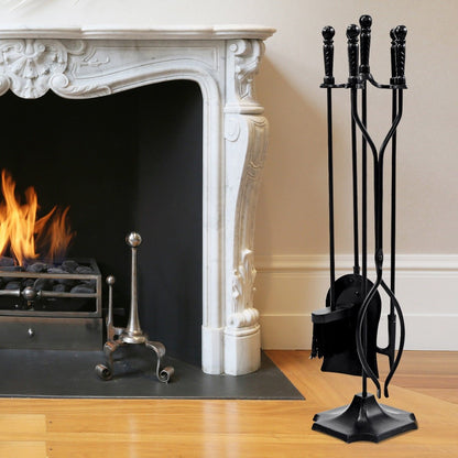 Five-piece 31-inch fireplace fire tools set including poker, tongs, brush, and poker by Direct Wilsons Home Store for outdoor fireplaces