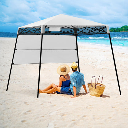 7 x 7 Feet Sland Adjustable Portable Canopy Tent with Backpack-Blue