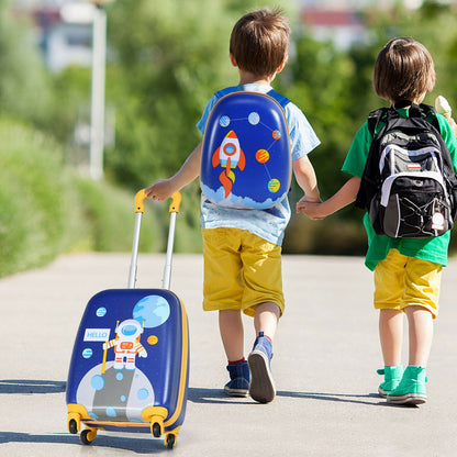 2 Pieces ABS Kids Suitcase Backpack Luggage Set