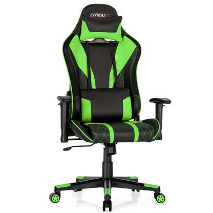Gaming Chair Adjustable Swivel Computer Chair with Dynamic LED Lights-Blue