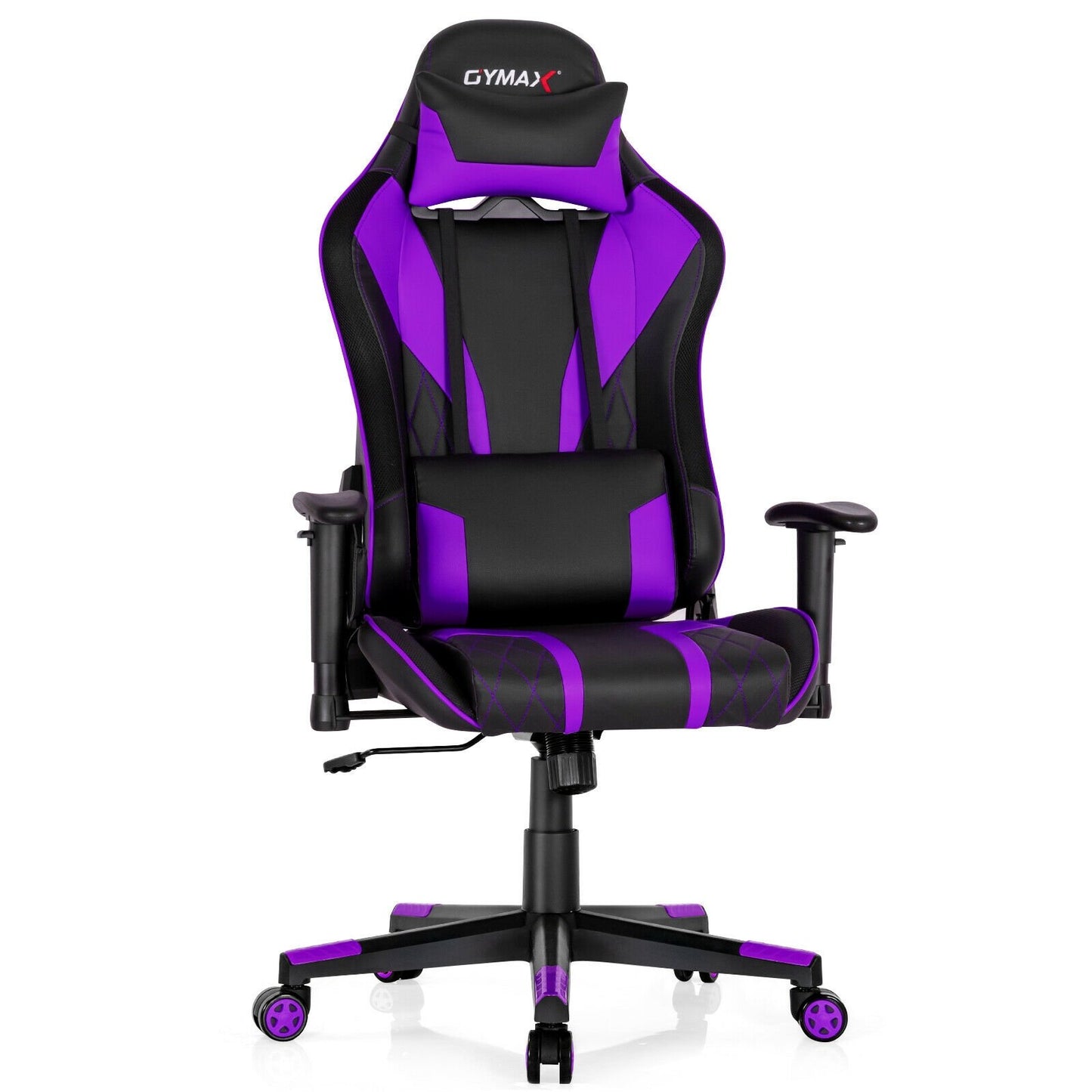 Gaming Chair Adjustable Swivel Computer Chair with Dynamic LED Lights-Blue