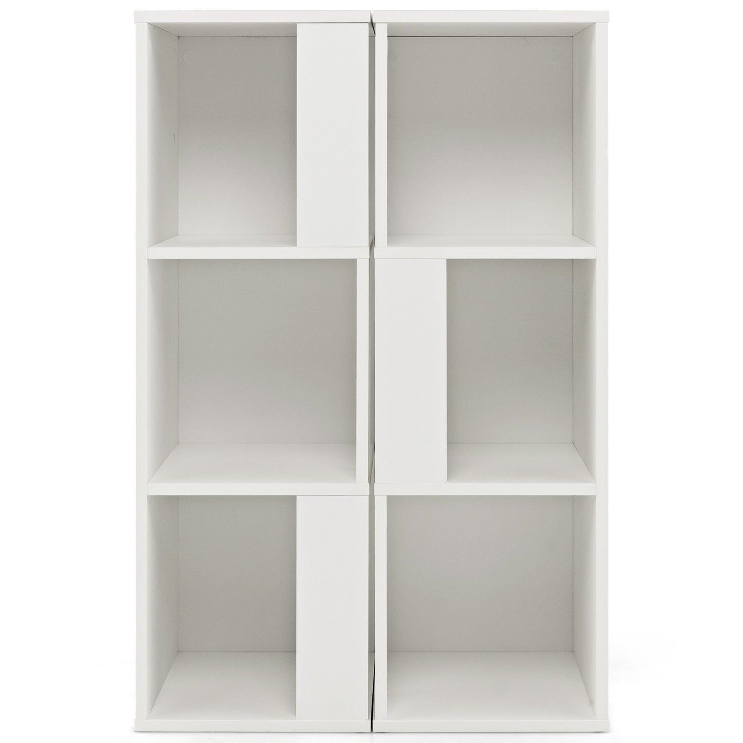 3-Tier 6 Cube Freestanding Bookcase with Anti-toppling Device-Rustic Brown