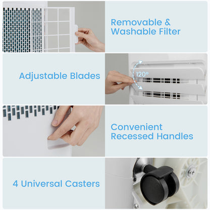 8000 BTU Portable Air Conditioner with Remote Control Cools up to 250 Sq.Ft