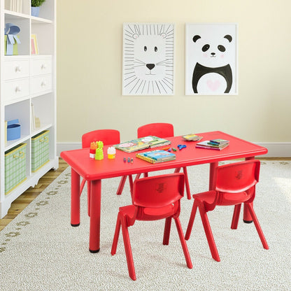 Kids Plastic Rectangular Learn and Play Table-Blue
