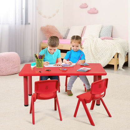 Kids Plastic Rectangular Learn and Play Table-Blue