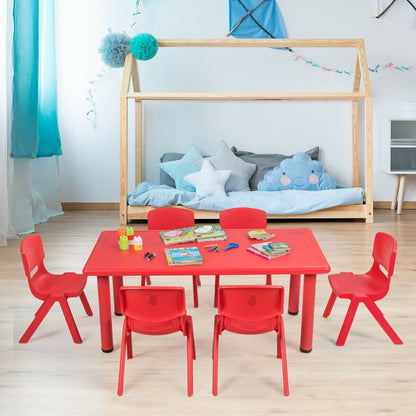 Kids Plastic Rectangular Learn and Play Table-Blue