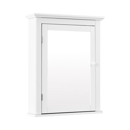 Wall Mounted Bathroom Mirror Cabinet with 5-level Height-adjustable Shelf-Black