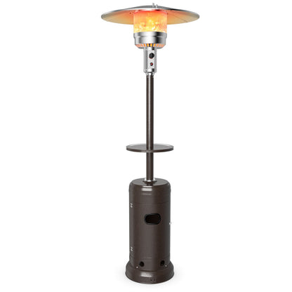 Outdoor Heater Propane Standing LP Gas Steel with Table and Wheels-Black