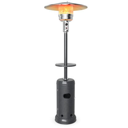 Outdoor Heater Propane Standing LP Gas Steel with Table and Wheels-Black