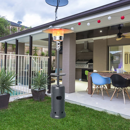 Outdoor Heater Propane Standing LP Gas Steel with Table and Wheels-Black