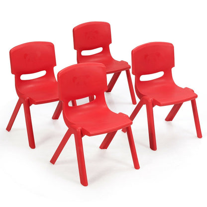 4-pack Kids Plastic Stackable Classroom Chairs-Blue