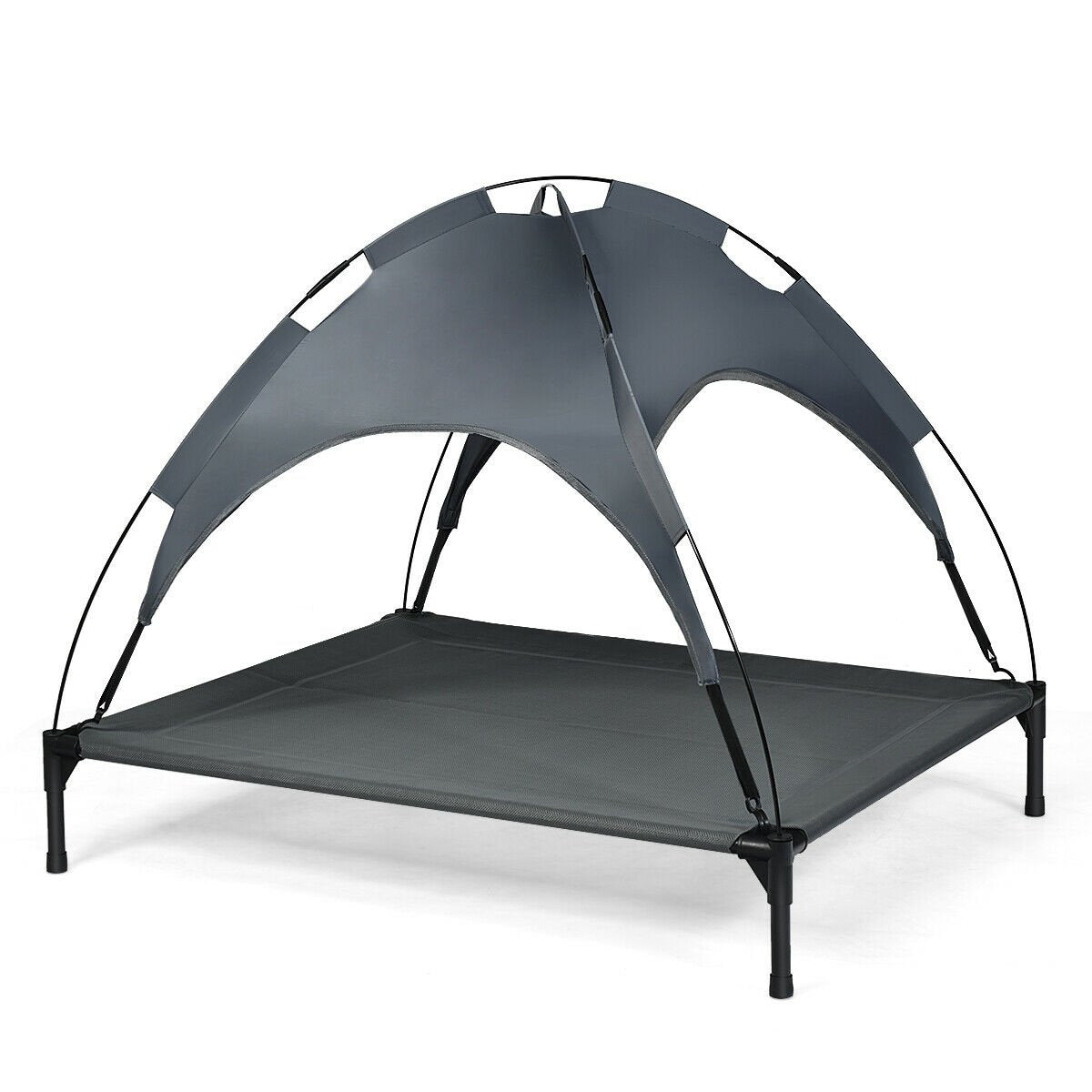 Portable Elevated Outdoor Pet Bed with Removable Canopy Shade-36 Inch