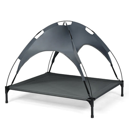 Portable Elevated Outdoor Pet Bed with Removable Canopy Shade-36 Inch