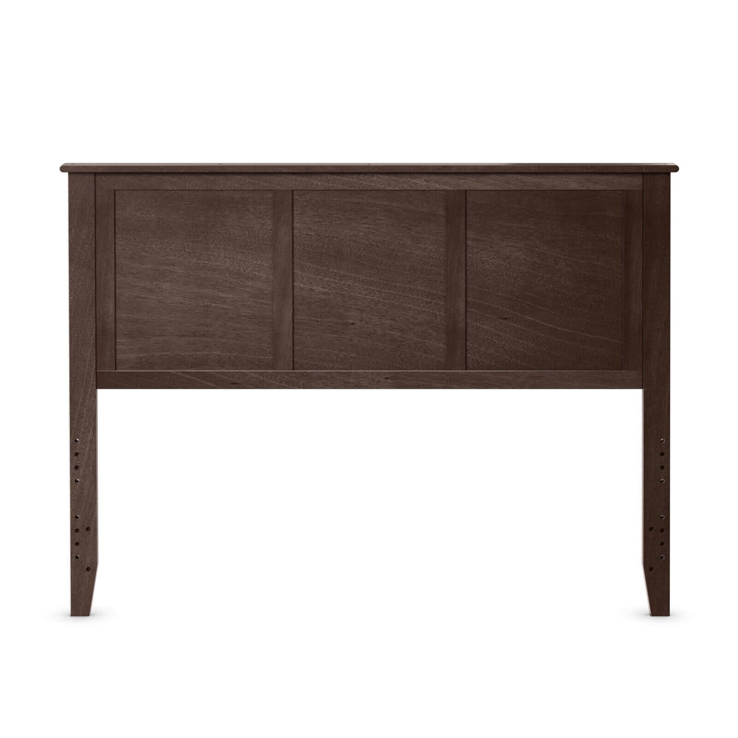 Full Wood Headboard Flat Panel with Pre-drilled Holes and Height Adjustment-Black