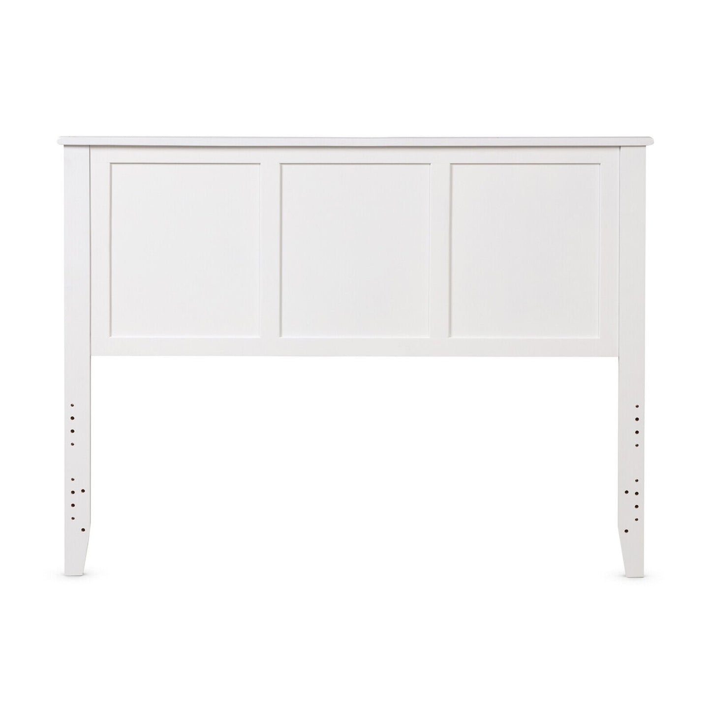 Full Wood Headboard Flat Panel with Pre-drilled Holes and Height Adjustment-Black