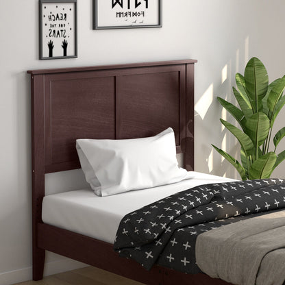 Solid Wood Flat Panel Headboard for Twin-size Bed-Black