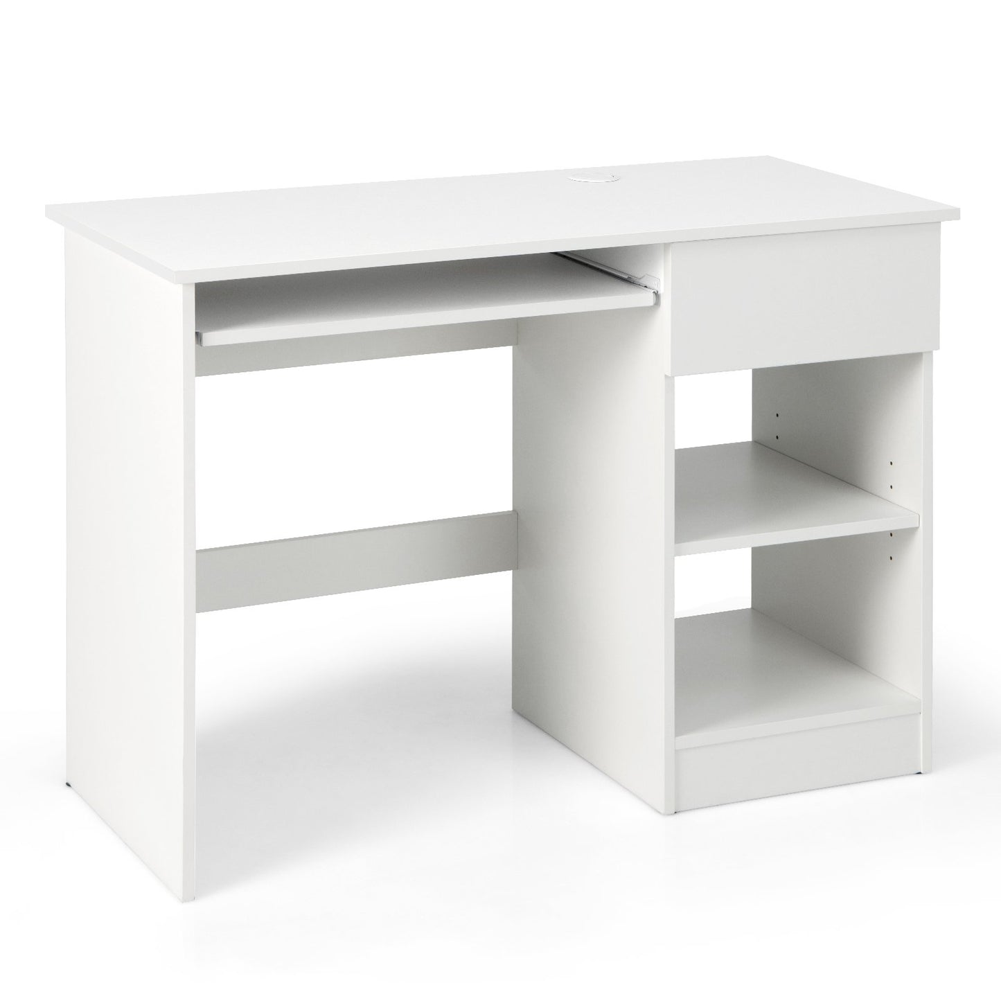 Wooden Computer Desk with CPU Stand-Black