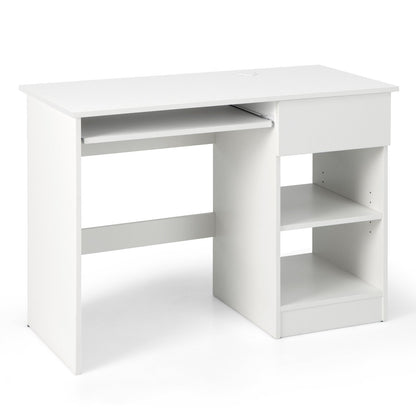 Wooden Computer Desk with CPU Stand-Black