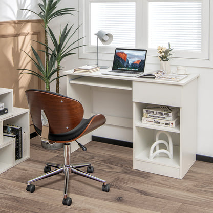 Wooden Computer Desk with CPU Stand-Black