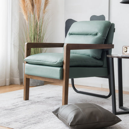 Single Sofa Chair with Extra-Thick Padded Backrest and Seat Cushion-Blue