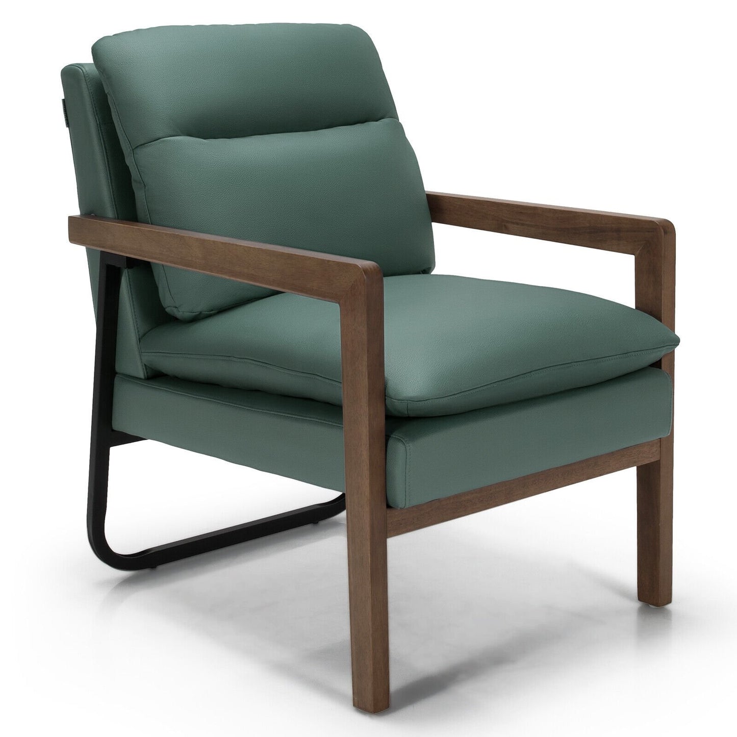 Single Sofa Chair with Extra-Thick Padded Backrest and Seat Cushion-Blue