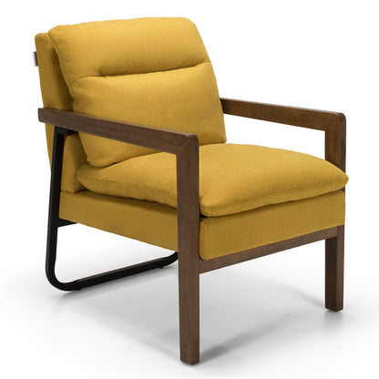 Single Sofa Chair with Extra-Thick Padded Backrest and Seat Cushion-Blue