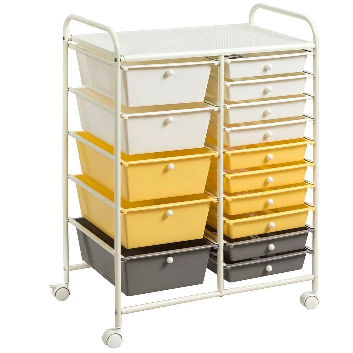 15-Drawer Utility Rolling Organizer Cart Multi-Use Storage-Black