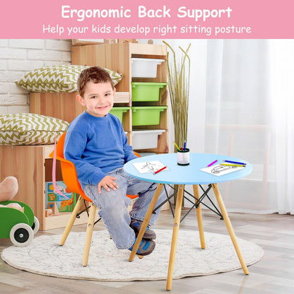 5 Pieces Kids Mid-Century Colorful Table Chair Set