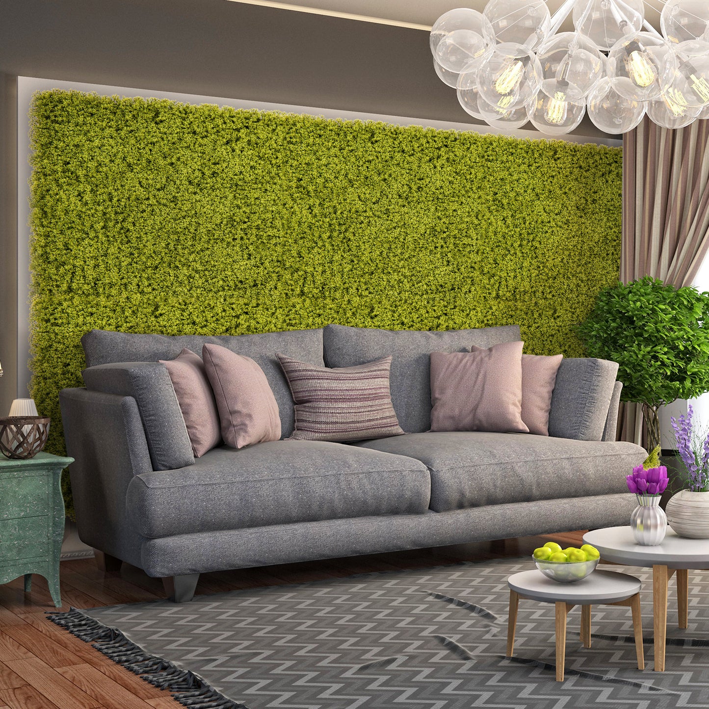 12 Pieces 20 x 20 inches Artificial Grass Wall Panels for Garden Yard Balcony-Green