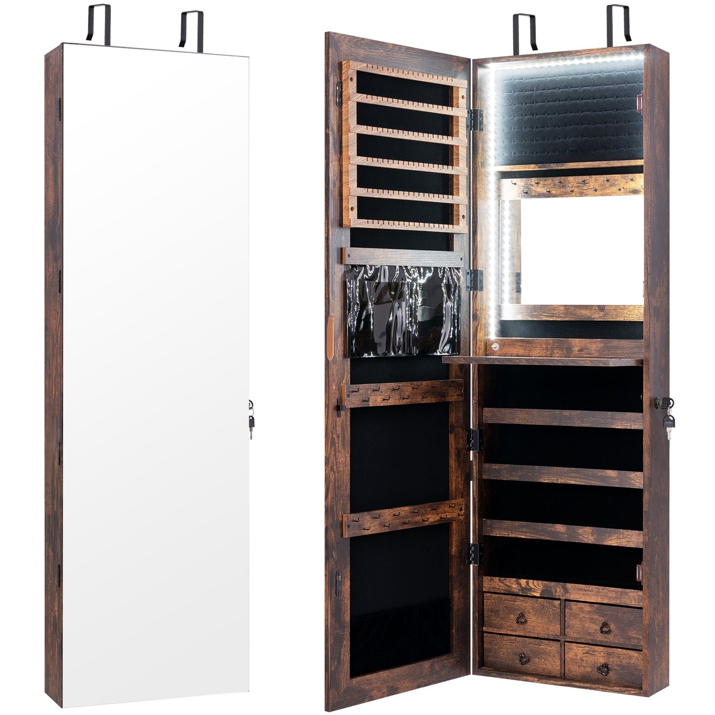 Multipurpose Storage Cabinet with 4 Drawers-Black