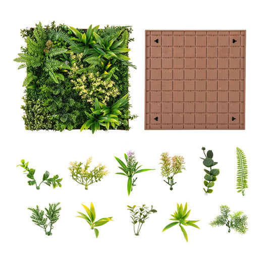 20" x 20" 3D Hanging Greenery Hedge with 11 Types of Mixed Faux Plants for Indoor Outdoor