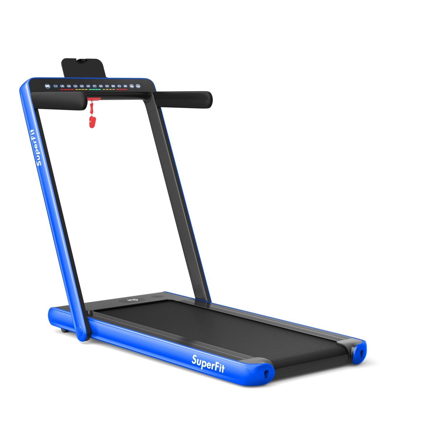 2-in-1 Electric Motorized Folding Treadmill with Dual Display-Black