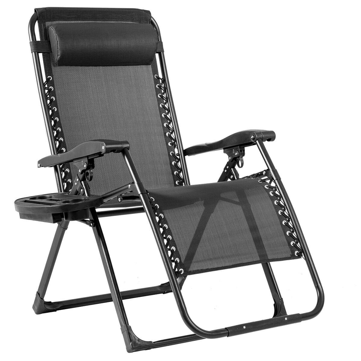 Oversize Lounge Chair with Cup Holder of Heavy Duty for outdoor-Beige