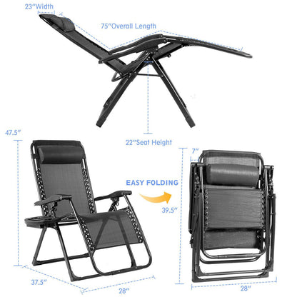 Oversize Lounge Chair with Cup Holder of Heavy Duty for outdoor-Beige