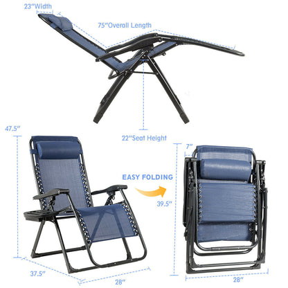 Oversize Lounge Chair with Cup Holder of Heavy Duty for outdoor-Beige