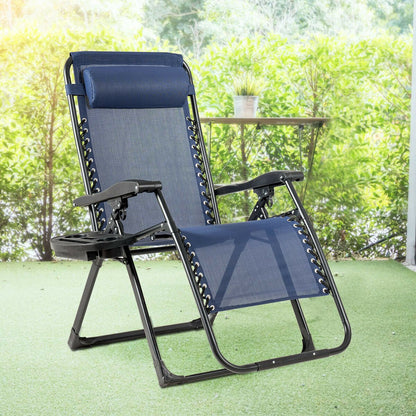 Oversize Lounge Chair with Cup Holder of Heavy Duty for outdoor-Beige