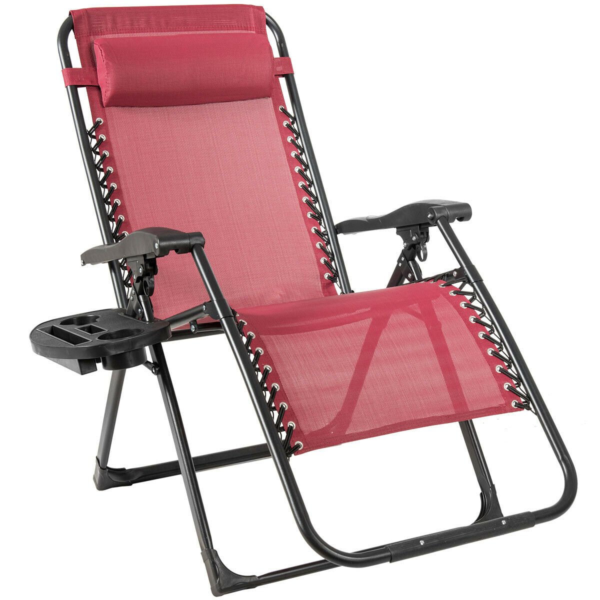 Oversize Lounge Chair with Cup Holder of Heavy Duty for outdoor-Beige