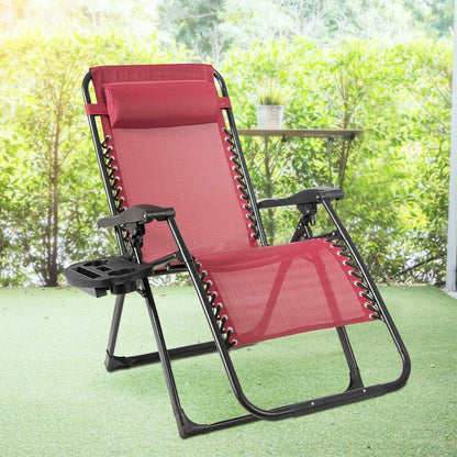 Oversize Lounge Chair with Cup Holder of Heavy Duty for outdoor-Beige